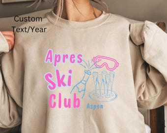 Ski Sweatshirt, Apres Ski Sweatshirt, Skiing Sweatshirt, Retro Ski Shirt, Winter Shirt,  Ski Club Sweater for Women Retro Lodge Pullover