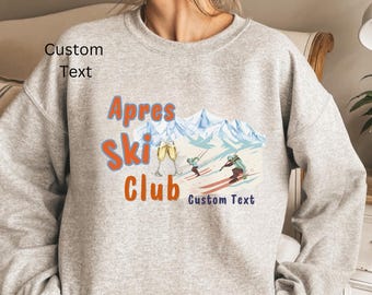 Ski Sweatshirt, Apres Ski Sweatshirt, Skiing Sweatshirt, Retro Ski Shirt, Winter Shirt,  Ski Club Sweater for Women Retro Lodge Pullover