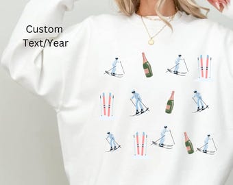 Ski Sweatshirt, Apres Ski Sweatshirt, Skiing Sweatshirt, Retro Ski Shirt, Winter Shirt,  Ski Club Sweater for Women Retro Lodge Pullover
