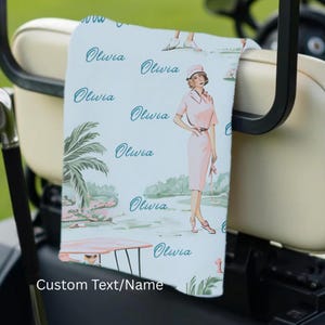 Custom Golf Towel Womens Golf Gift Ladies Golf Pink Golf Accessories Personalized Birthday Gift Golfing Girl Gift Golf Buddy Gift Golf Club