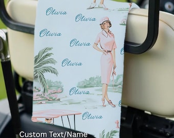 Custom Golf Towel Womens Golf Gift Ladies Golf Pink Golf Accessories Personalized Birthday Gift Golfing Girl Gift Golf Buddy Gift Golf Club