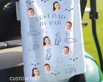 Aangepaste golfhanddoek met kinderfoto, kindergolflap, cadeaus voor hem, cadeau golfliefhebber, cadeau vader, aangepaste naam vaderdag golfcadeau, golfcadeau