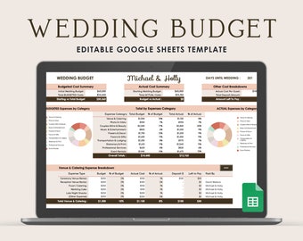Plantilla editable de hoja de cálculo para presupuesto de boda / Plantilla de Google Sheets (Descarga digital)