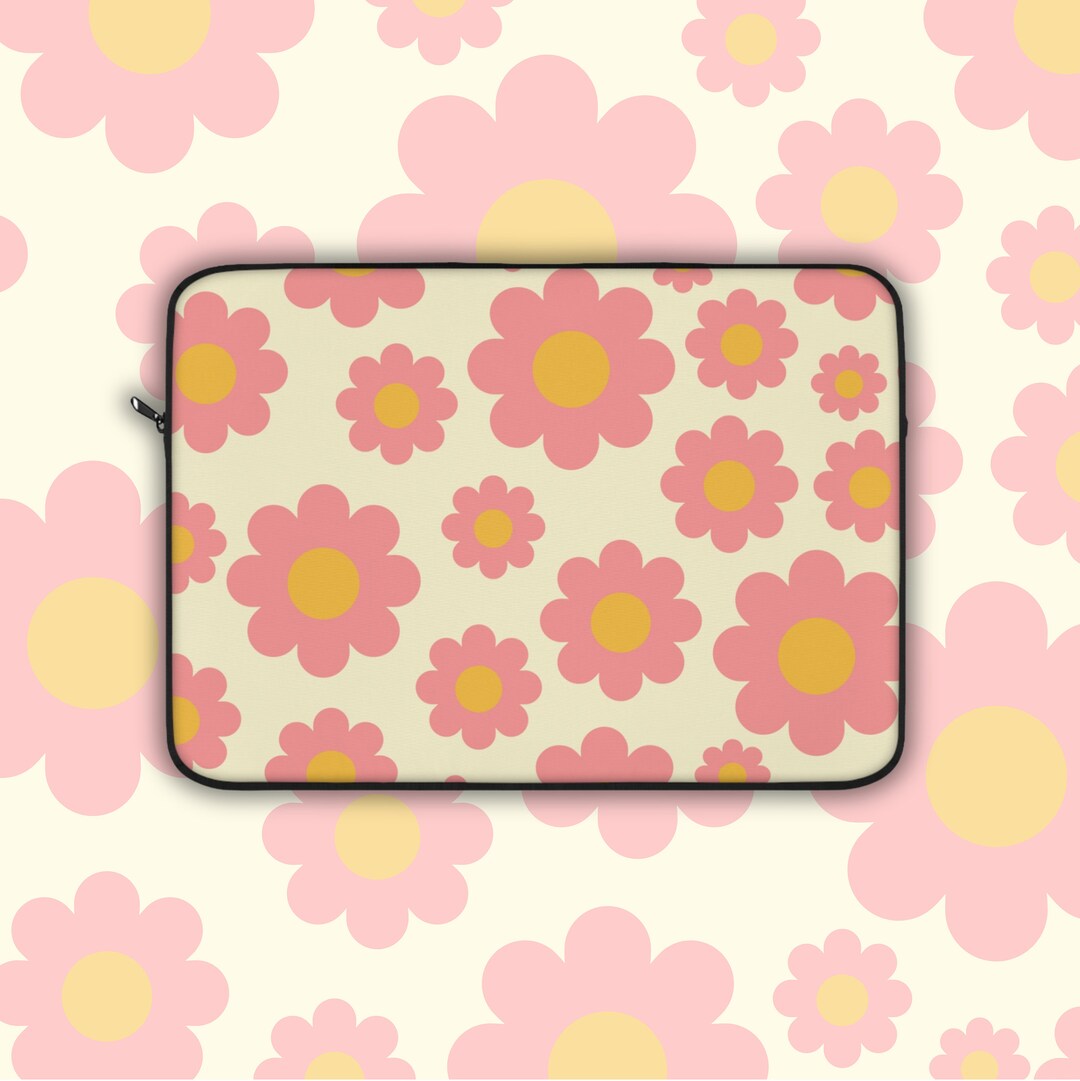 Retro Flower Laptop Sleeve MacBook Case 12 Inch 13 Inch 15 Inch Pink ...