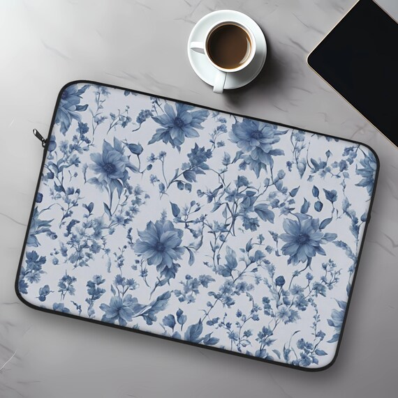 Spring Floral Blue Toile De Jouy French Design Vintage Flower