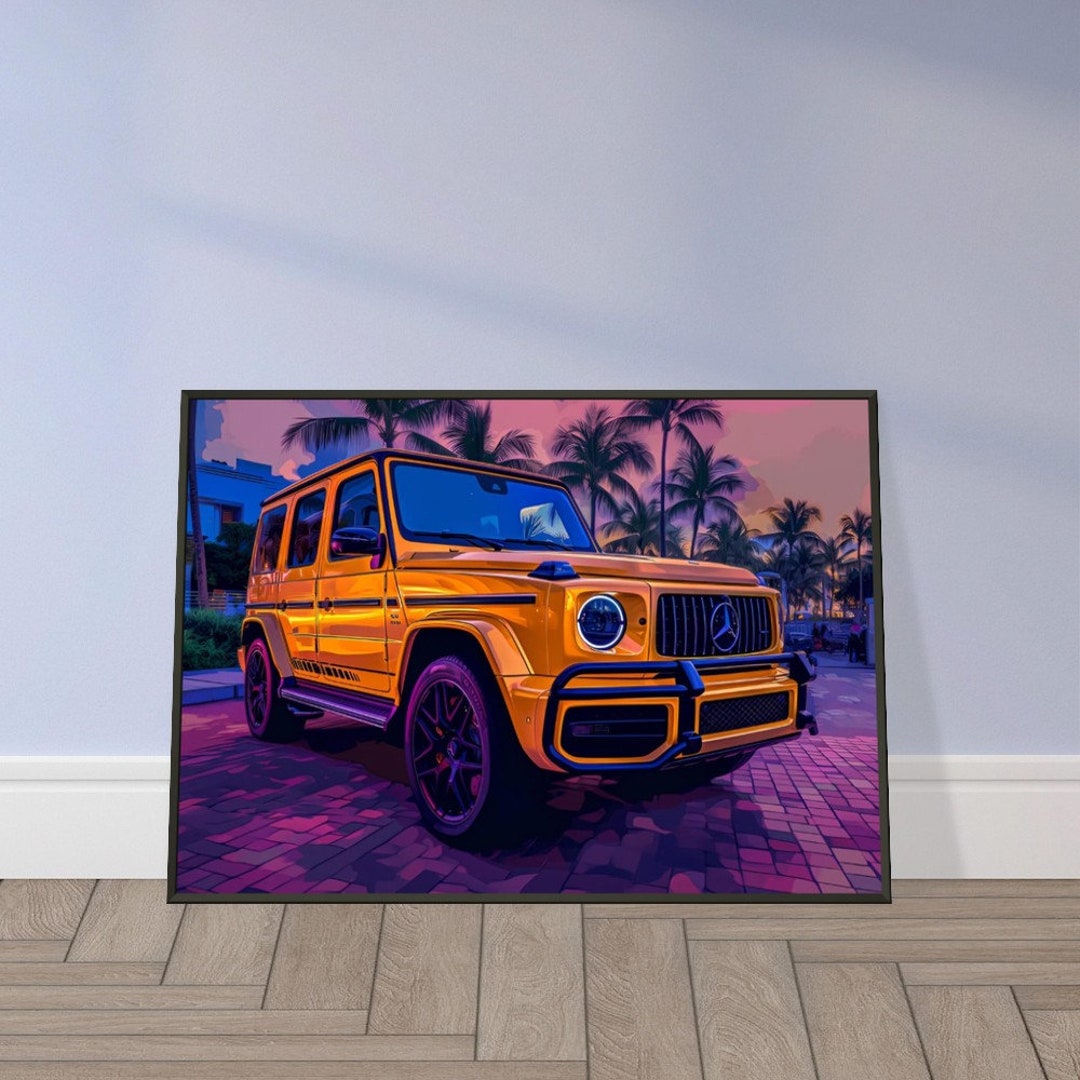 mercedes-amg-g63-pop-art-wall-art-metal-framed-poster-print-car-wall