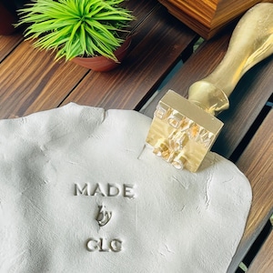 Sello de cerámica personalizado, sello de arcilla, sello de cerámica, sello de cerámica con firma, sello de jabón, regalo del Día de la Madre, regalo de aniversario, regalo para mamá, para ella