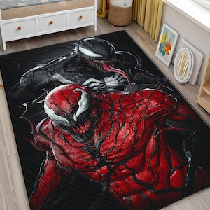 Venom Rug, Spider-Man Rug, Super Hero Rug,Fantastic Rug, Cartoon Rug, Kids Room Rug,Spiderman Vs Venom,Marvel Rug,Magazine Cover,Spider Man
