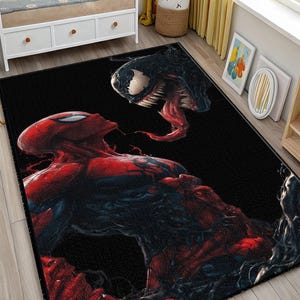Venom Rug, Spider-Man Rug, Super Hero Rug,Fantastic Rug, Cartoon Rug, Kids Room Rug,Spiderman Vs Venom,Marvel Rug,Magazine Cover,Spider Man