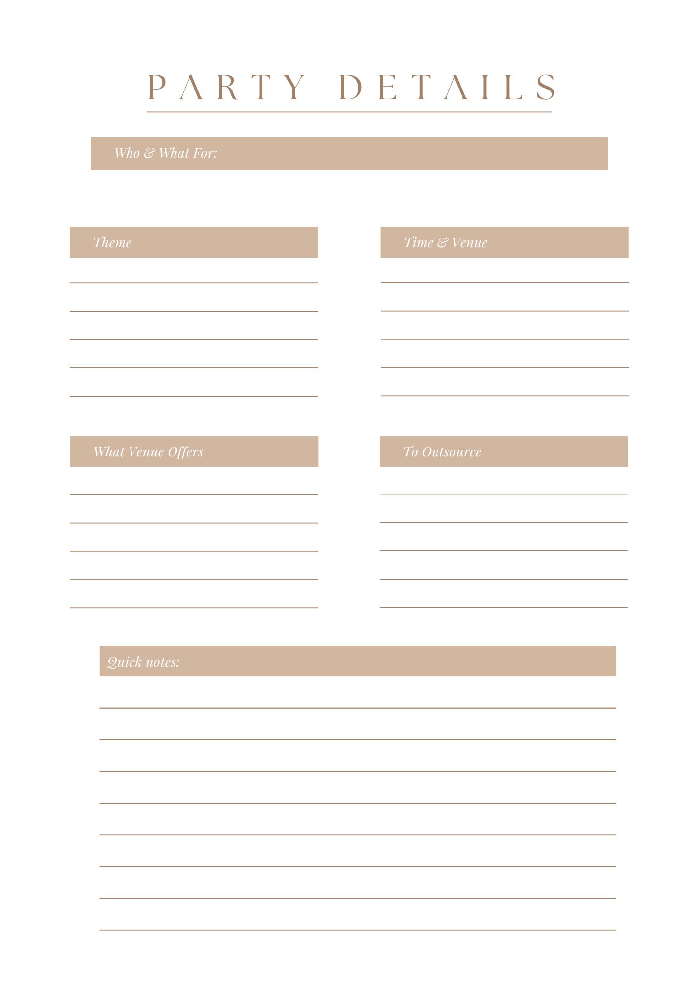 Party Planner | Printable Planner | Event Planner | Event Planning ...
