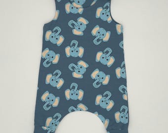 Blue Elephant handmade dungarees, (various sizes) Baby and Children's romper
