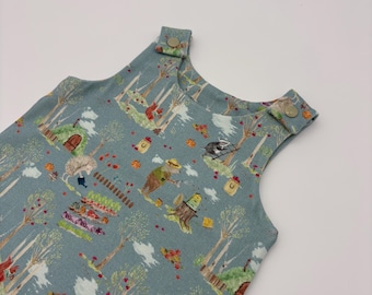 Bear woodland dungarees, Baby and Children's romper, handmade to order