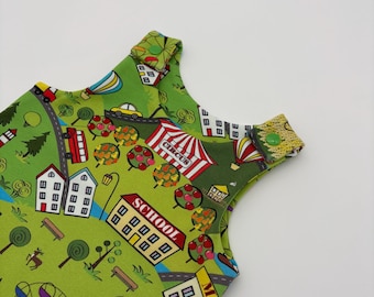 Village dungarees (Various sizes) Baby and Children's romper, handmade to order