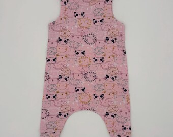 Cute Animals handmade dungarees, Baby romper, pre-made and ready to ship