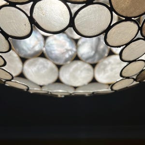 Handmade Ceiling Lamp Shade from Seashells / Natural Boho Home Decor