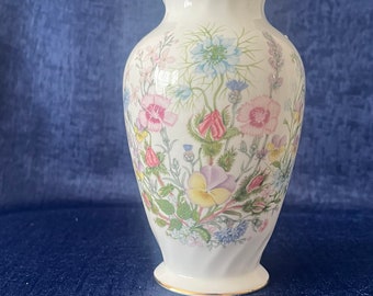 Aynsley Wild Tudor Porcelain Vase - English Fine Bone China - Made in England - Hand Made Art Pottery