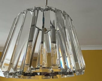 Lámpara de techo Laura Ashley Crystal Prism / Araña de cromo pulido / Iluminación estilo art déco / Decoración de lujo para el hogar / Vendedor del Reino Unido