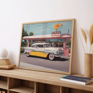 50s Diner Wall Art, 50s Diner Painting, 50s Painting, 50s Wall Art, 50s, Vintage Painting, Painting, Instant Download, Digital Download PNG image 3