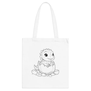 Adorable Dinosaur Hatchling Tote Bag | Eco-Friendly Shopping, Gift for Kids, Nursery Decor, Cute Dino Design, Easter Tote