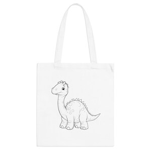Cute Dinosaur Tote Bag, Eco-Friendly shopping bag, Kids&#39; backpack, Gift for dinosaur lovers, Reusable tote, Fun art bag