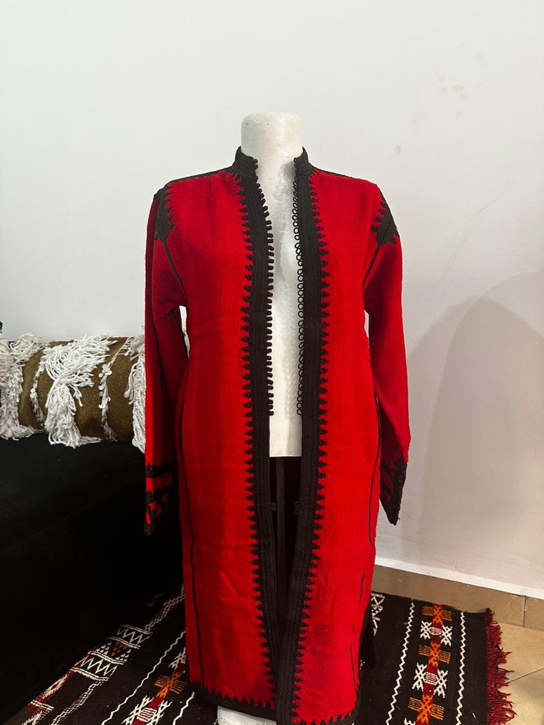 Winter Kaftan Red & Black Caftan Maxi Dress- Karima-loungewear, maternity Gifts, dress, beach kaftan,Gifts for her,Ramadan,Home dress,boho