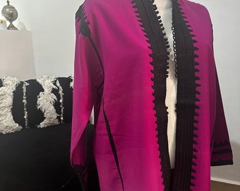 Vinterkaftan rosa & svart kaftan maxiklänning - Karima - loungewear, gravidpresenter, klänning, strandkaftan, presenter till henne, Ramadan, hemklänning, boho