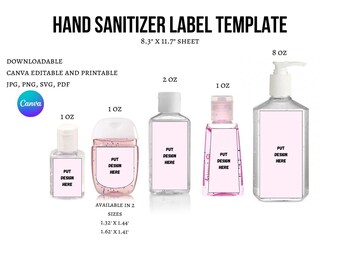 Easy-to-use Hand Sanitizer Label Template | Customizable Hand Sanitizer Label Template