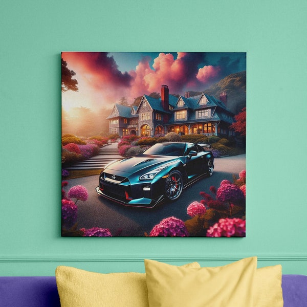 Nissan GTR Canvas Framed Print - HD Printed - Modern Art - Perfect Gift for Automotive Enthusiasts - GTR Nismo