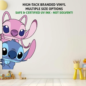 Stitch & Angel / Lilo Vinyl Wall Graphic, Bedroom Decor, Nursery Wallpaper Sticker Vinyl
