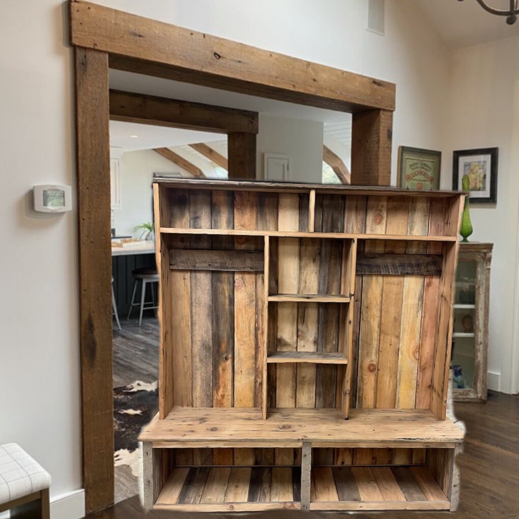 Custom Reclaimed Wood Hall Tree Etsy