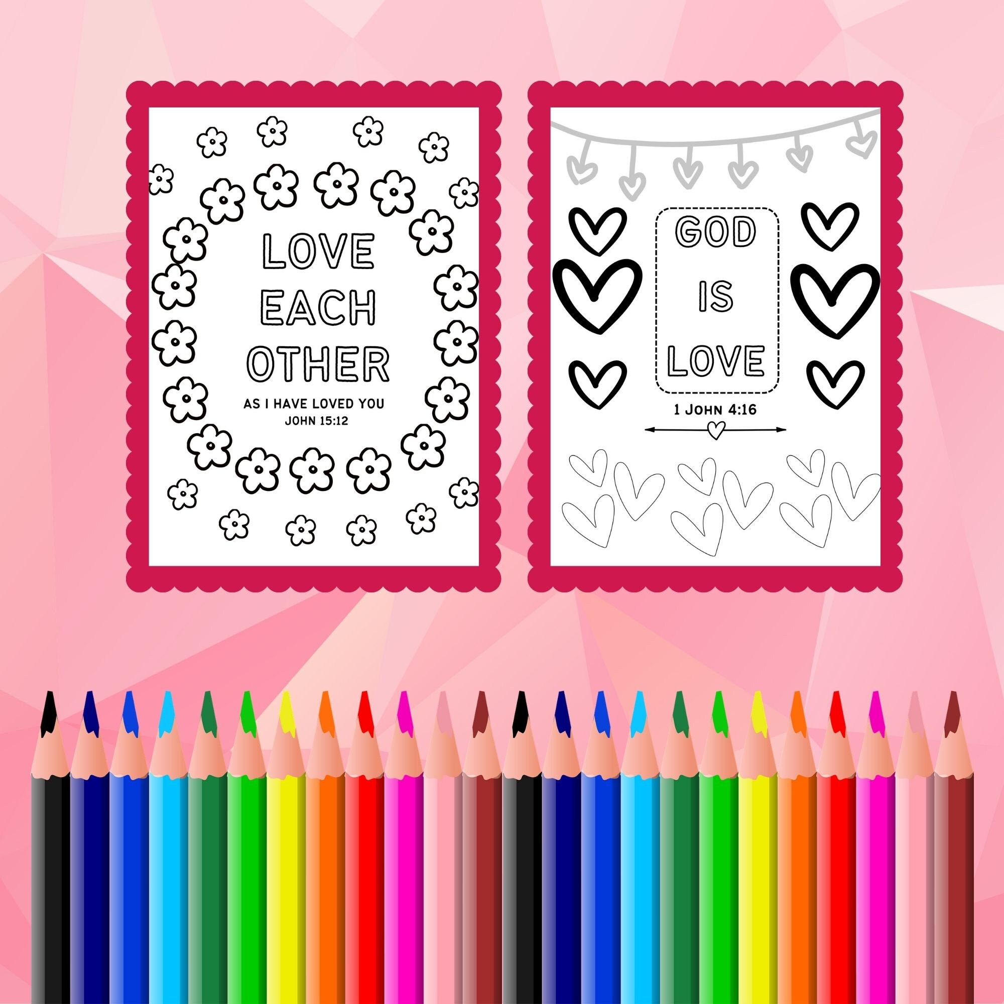 Valentine's Day Scripture Coloring Pages: Bible Verse Activity (PDF) - Etsy