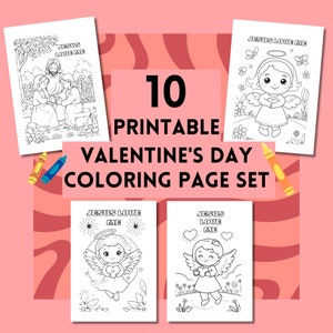 Valentine&#39;s Day Printable Coloring Pages for kids,Christian Valentines Coloring Pages,Bible Verse Activity, Sunday School Craft,Jesus Faith