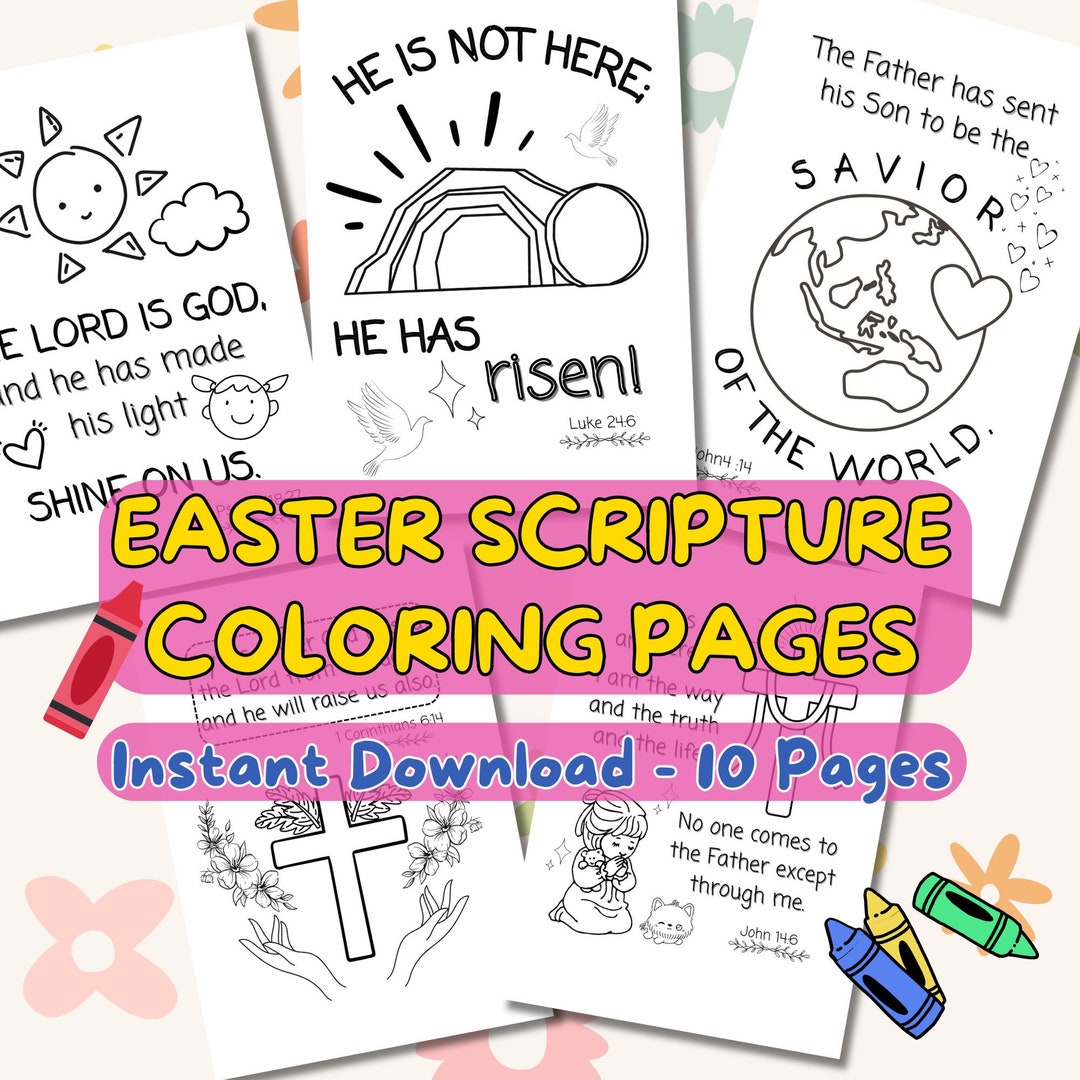 Easter Bible Coloring Pages for Kids: He is Risen (PDF) - Etsy