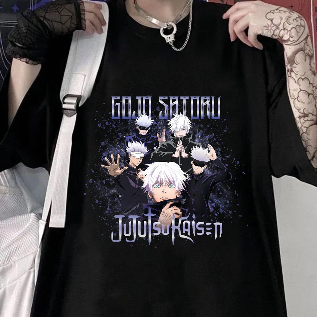 JJK Anime T-Shirts Gojo Satoru/Fushiguro Toji - 3D Druck, Polyester, Größen S-3XL