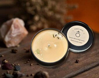 Purity Wick Renewal Candle | Sacred Cleansing Ritual, Soy Wax, Herbs (Copper Veil)