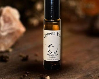 Dream Veil Ritual Oil: Sleep, Calm, Intuition, Lavender Chamomile Blend (.27oz), Spiritual Night Ritual
