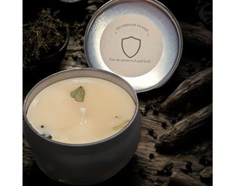 Guardian Flame Protection Candle, Grounding, Ritual, Remove Negative Energy, Hand-Poured, 5.5 oz