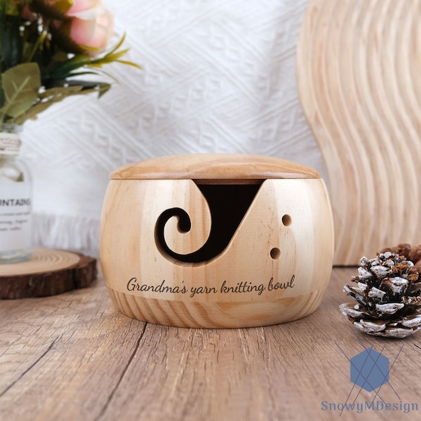 Wooden Knitting Bowl Etsy