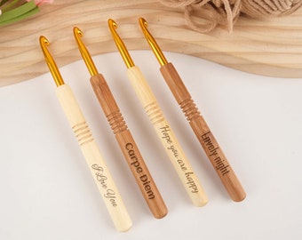 Customized Name Crochet Hook, Personalized Bamboo Handle Crochet Hook, Crochet Hook Too, Ergonomic Crochet Hook, Mother's Day Gift