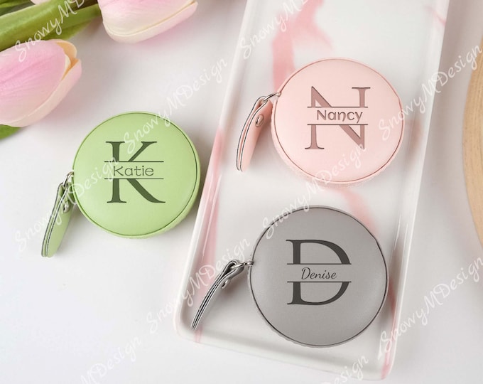 Personalized Leather Measuring Tape, Measuring Tape with Leather Cover, Portable Measuring Tape, Sewing, Knitting, Crochet, Gift for Her