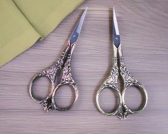 Vintage Style Antique Bronze Scissors, Embroidery Scissors, Quilting Scissors, Sewing Tools, Small Scissors, Sewing Gifts for Mom/Grandma
