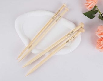 Personalized Knitted Needle, Custom Name Weaving Needle, Bamboo Needle, Mother's Day Gift, Handmade Gifts for Grandma, Mother Weaving Gifts