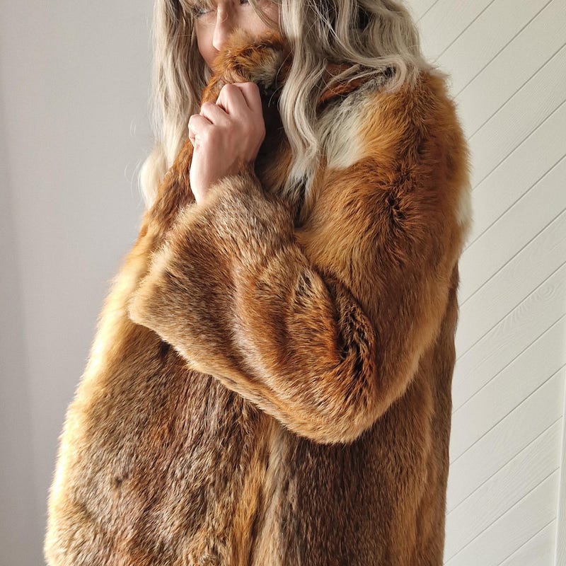 Red Fox Fur Coat Etsy