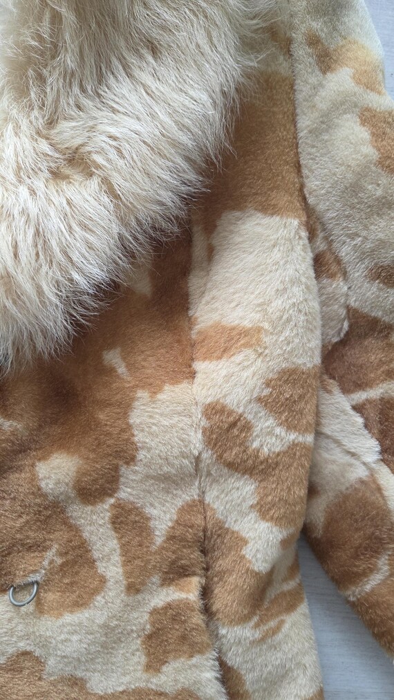 Vintage Shearling Coat Real Sheepskin Jacket Spot… - image 18