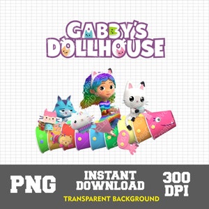 Gabbys Dollhouse PNG, Gabbys Birthday Invitation, Gabbys Svg Bundle, Gabbys House Png, Gabbys Transparent, Gabbys Clipart, Gabbys 3D Digital