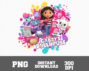 Gabbys Dollhouse PNG, Gabbys Birthday Invitation, Gabbys Svg Bundle, Gabbys House Png, Gabbys Transparent, Gabbys Clipart, Gabbys 3D Digital