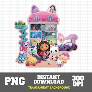 Gabbys Dollhouse PNG, Gabbys Birthday Invitation, Gabbys Svg Bundle, Gabbys House Png, Gabbys Transparent, Gabbys Clipart, Gabbys 3D Digital