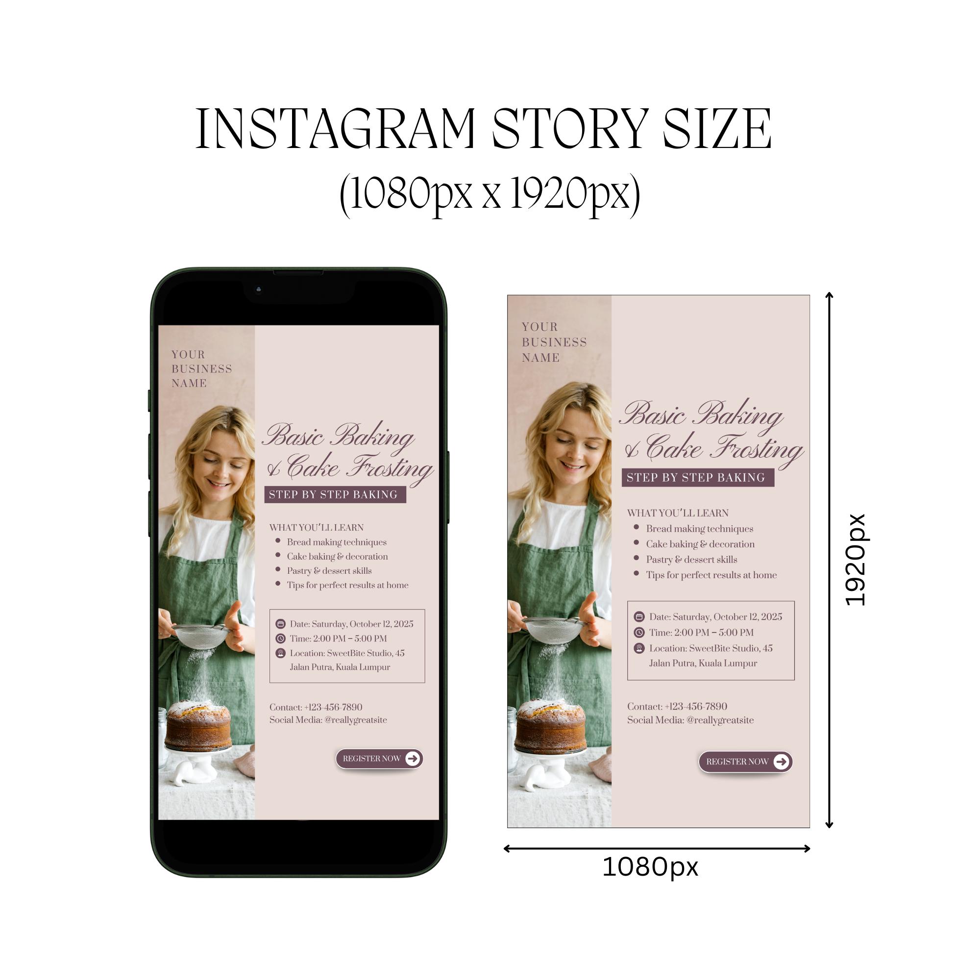 Baking Course Flyer Template | Editable Canva Class Flyer | Printable ...