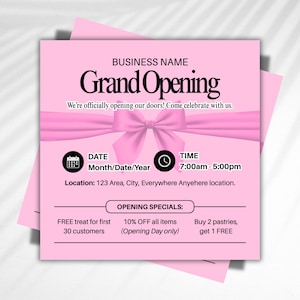 Feestelijke openingsflyer | Nieuw geopende bakkerij en banketbakkerij | Baker Social Media Instagram Post IG | Bewerkbare canvas minimalistische sjabloon