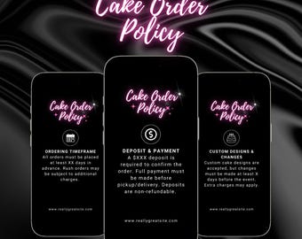 Cake Order Policy Template Canva IG Story & Post Pastry Small Business ...